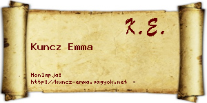 Kuncz Emma névjegykártya
