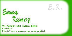 emma kuncz business card